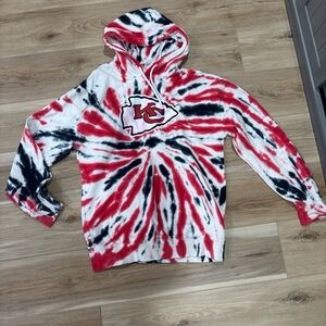 NFL Kansas City Chiefs Red and Black Tie-Dye Hoodie